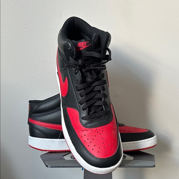 Nike Court Vision Low Men’s Sneakers Red Black White Size 10.5 ❤️‍🔥 - Picture 1 of 6